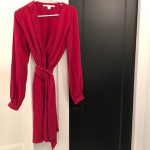 DVF silk wrap dress pink size 8